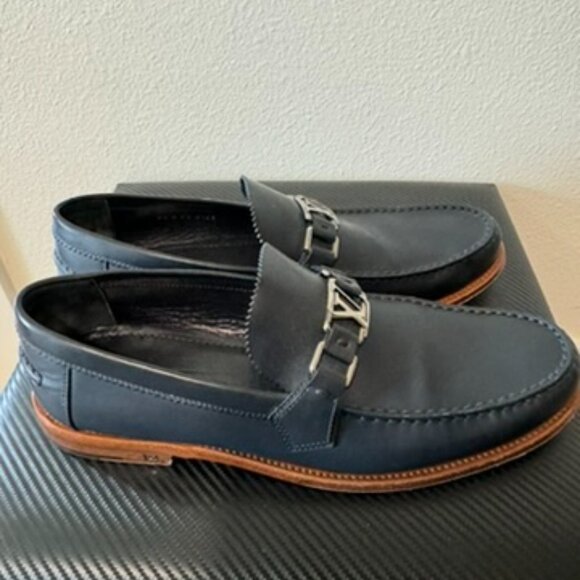 Louis Vuitton Blue Leather Loafers - Picture 2 of 6